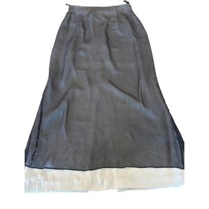 Jones New York 100% Silk Chiffon Layered Maxi Skirt Gray on Gray whimsigoth sz 8